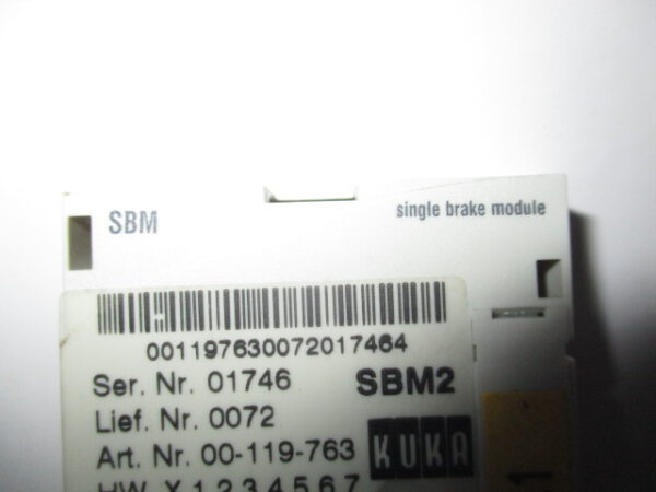 KUKA Art. Nr. 00-119-763; Lief.Nr. 0072; Ser.Nr. 01746 SBM2 single brake modul