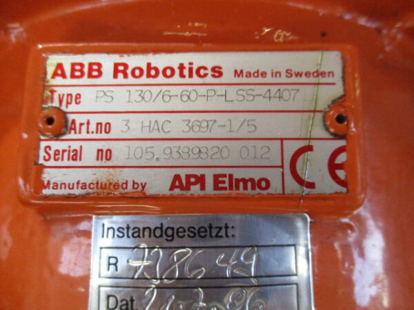 ABB Robotics 3HAC3697-1/5 (PS130/6-60-P-LSS-4407) AC Servomotor