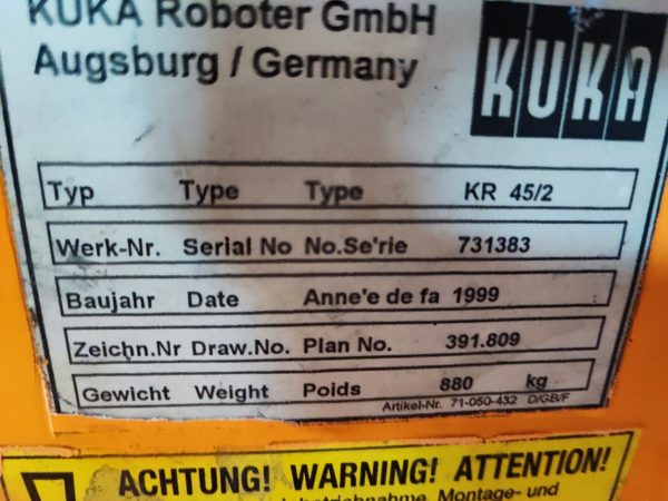 Roboter KUKA KR 45/2 nur Mechanik ZH30/45-II